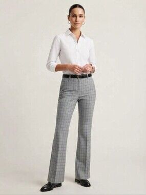 Versona Modern Bootcut Dress Pants Gray Black Size 10 NWT Stretch Faux Pockets